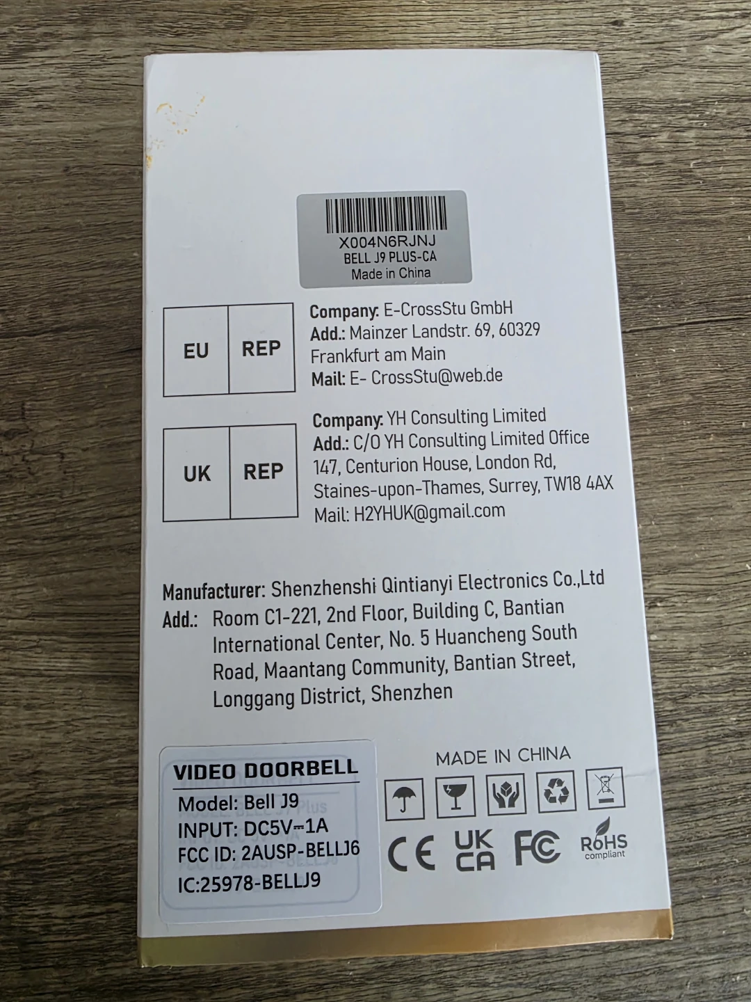 Smart Home Head to Toe View Video Doorbell - photo 2