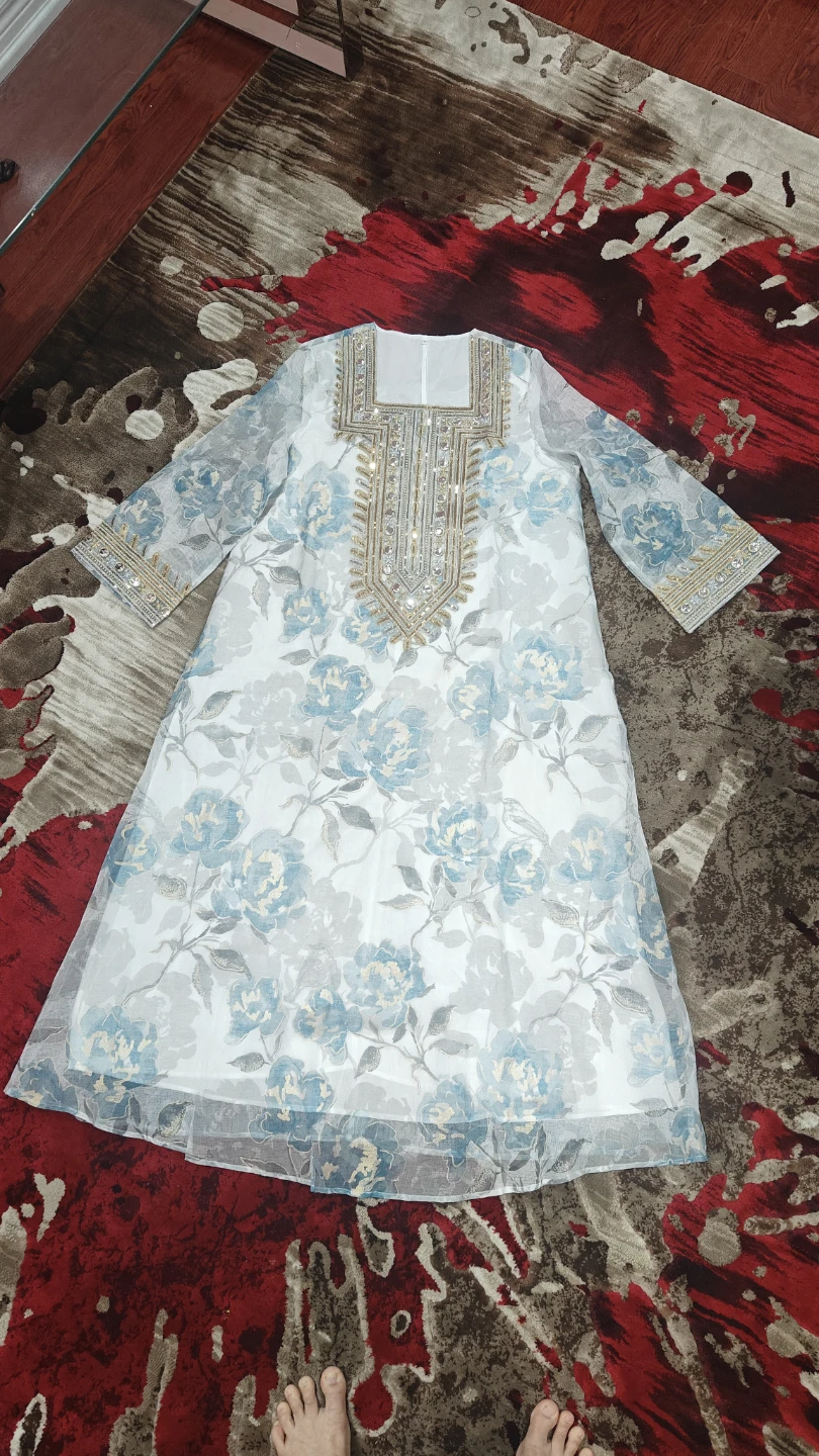 Embellished Floral Print maxi Dress