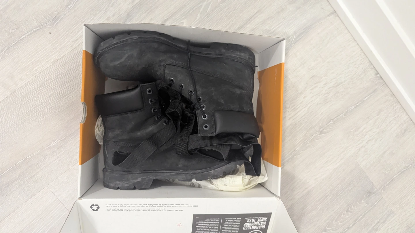 Timberland Black Leather Boots Black (Size 10.5) - photo 5