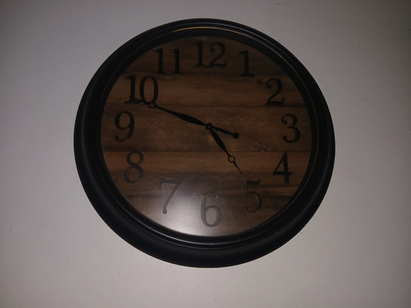 Wall Clock with Wood-Look Face