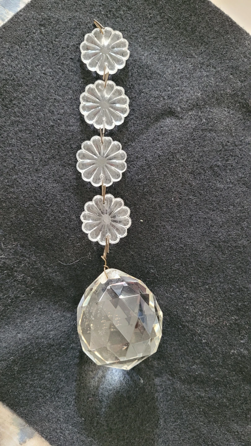 Clear Crystal Sun Catcher with Flower Beads
