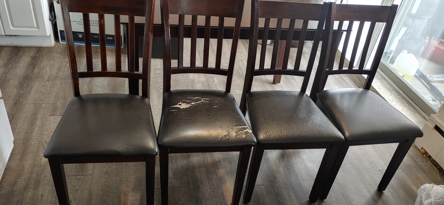Wooden dining set, including 4 chairs and chair covers - photo 2