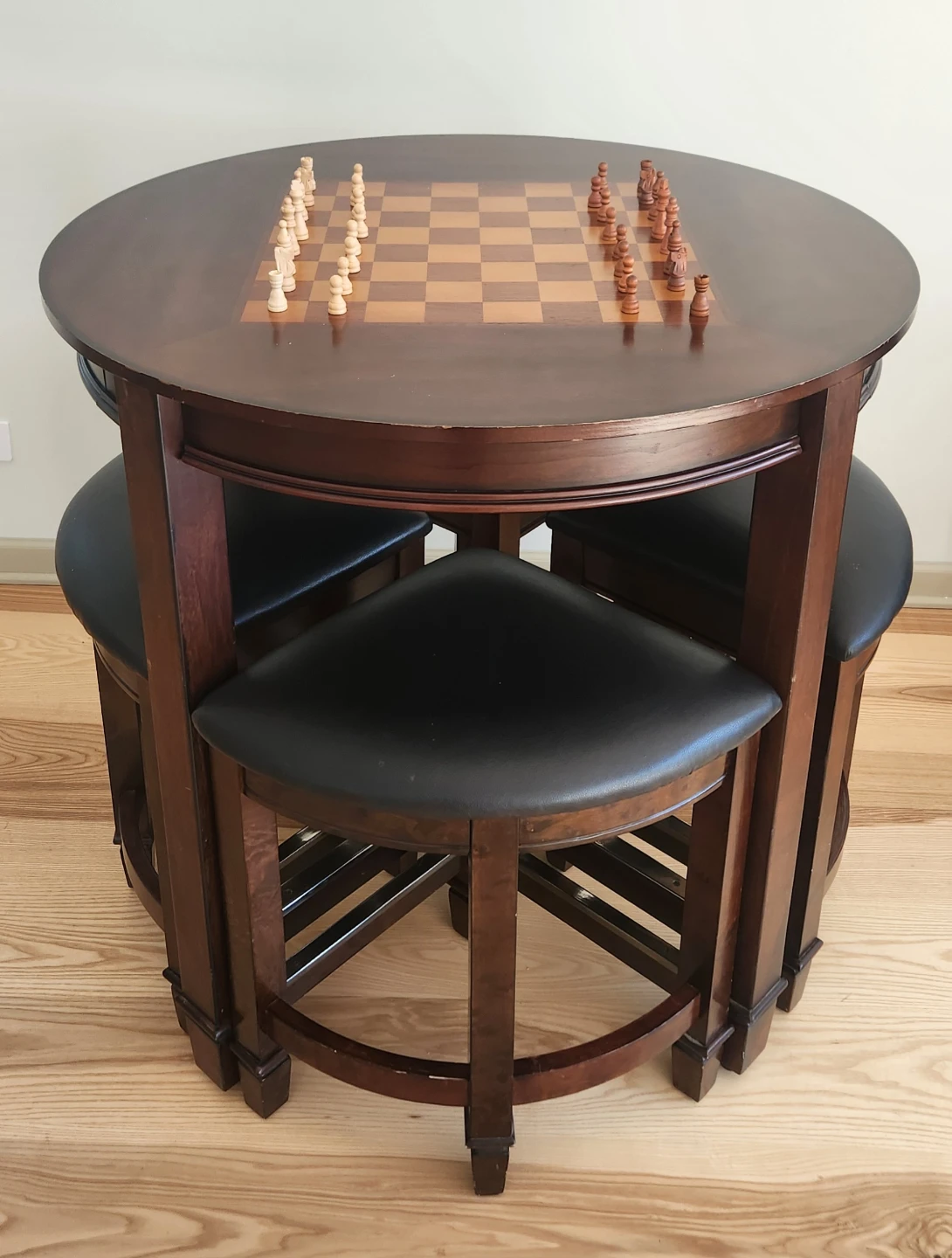5 Piece Game Top Dining Set with Chess Set