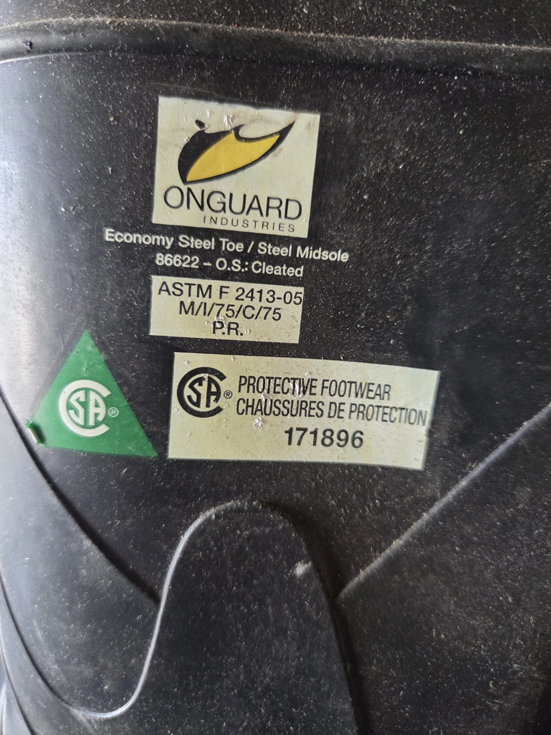 Onguard Industries Black Steel Toe Work Boots Size 11 - photo 2