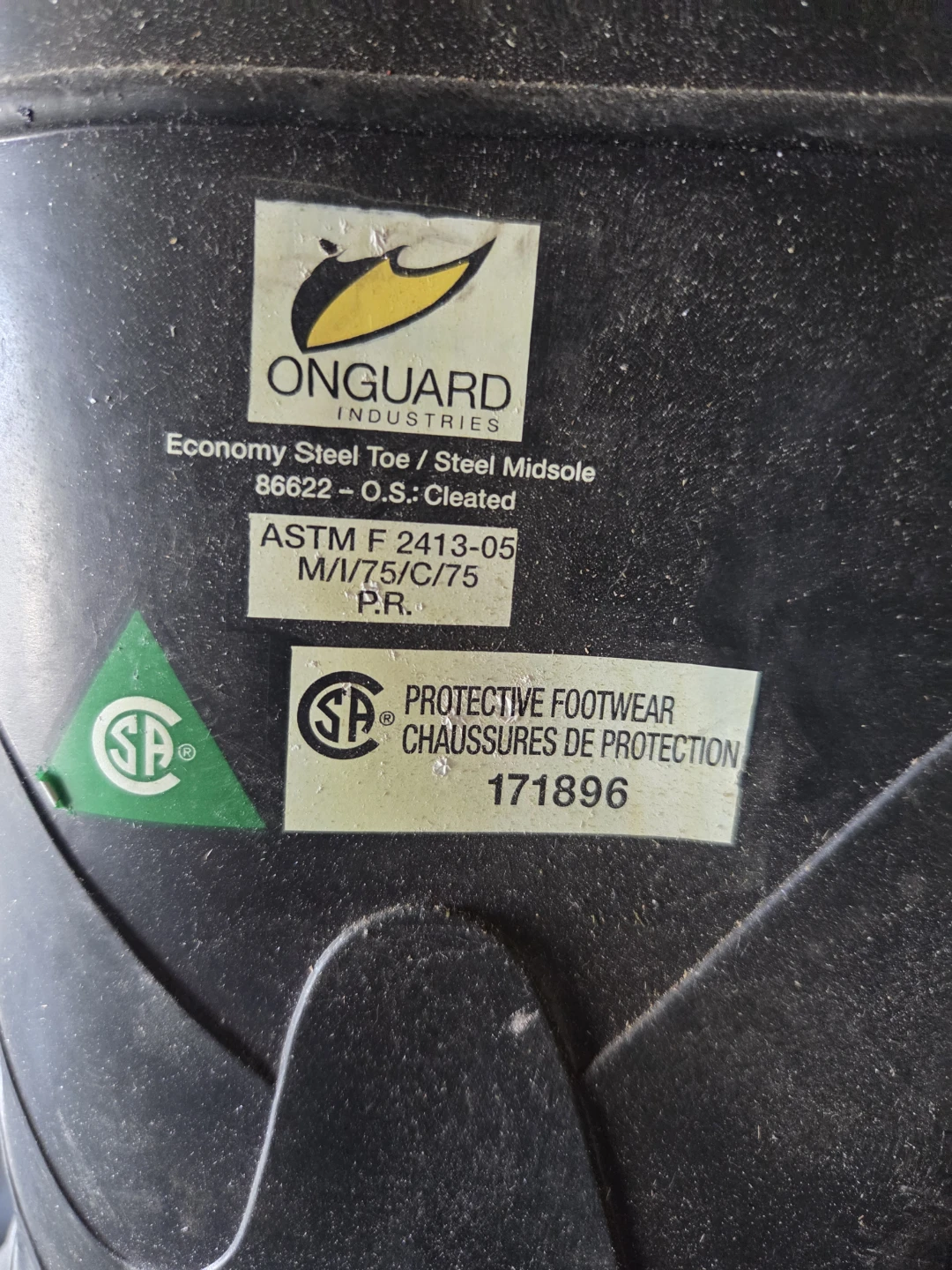 Onguard Industries Black Steel Toe Work Boots Size 11 - photo 3