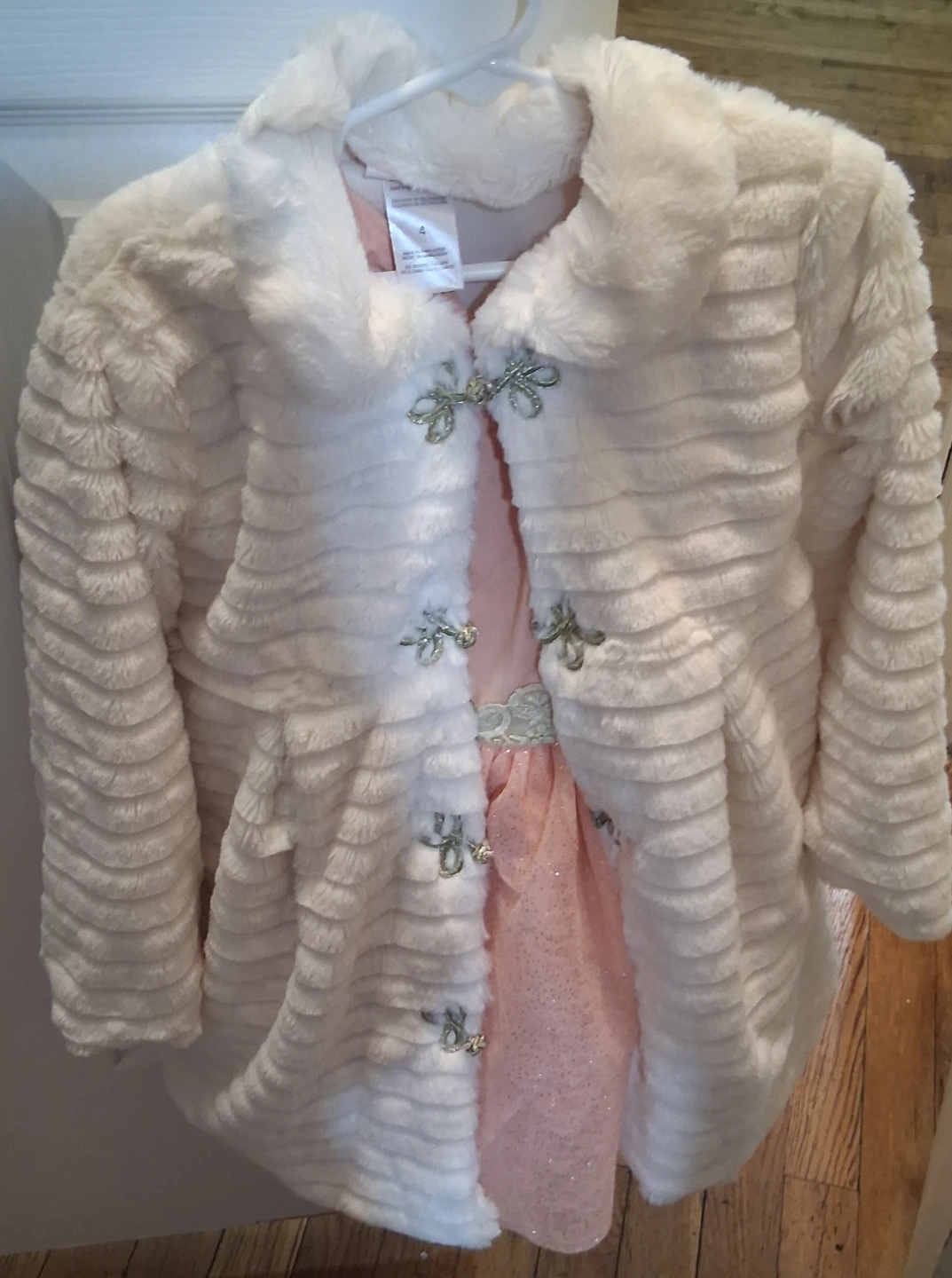 Girls' Faux Fur Coat and Dress Set - photo 4