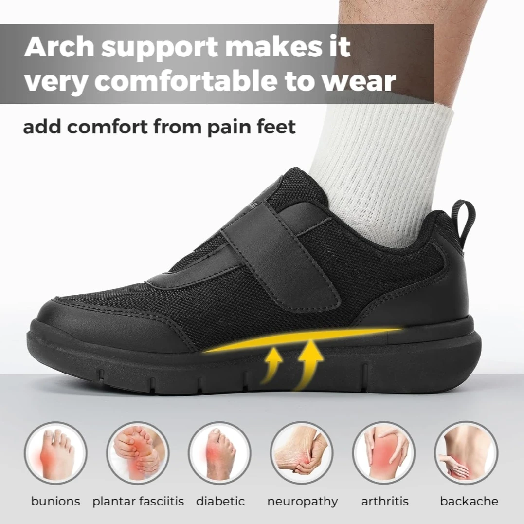 FitVille Shoes for Men Extra Wide Width, Swollen Feet Shoes ... - photo 3