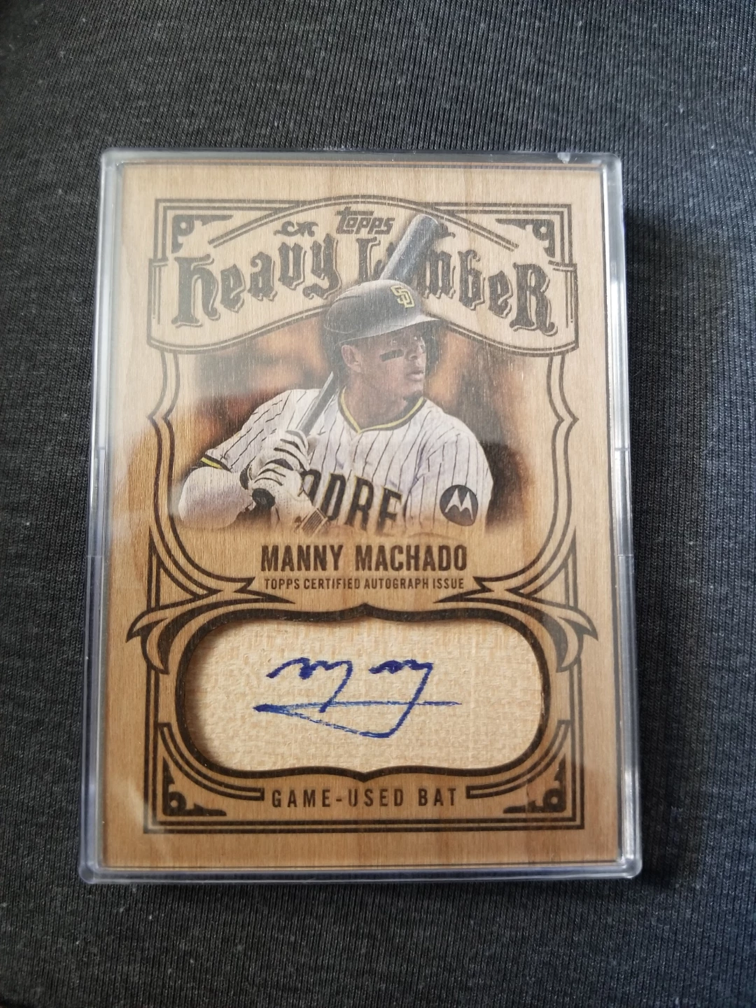 Manny Machado Topps Heavy Lumber Autograph Relic Card
