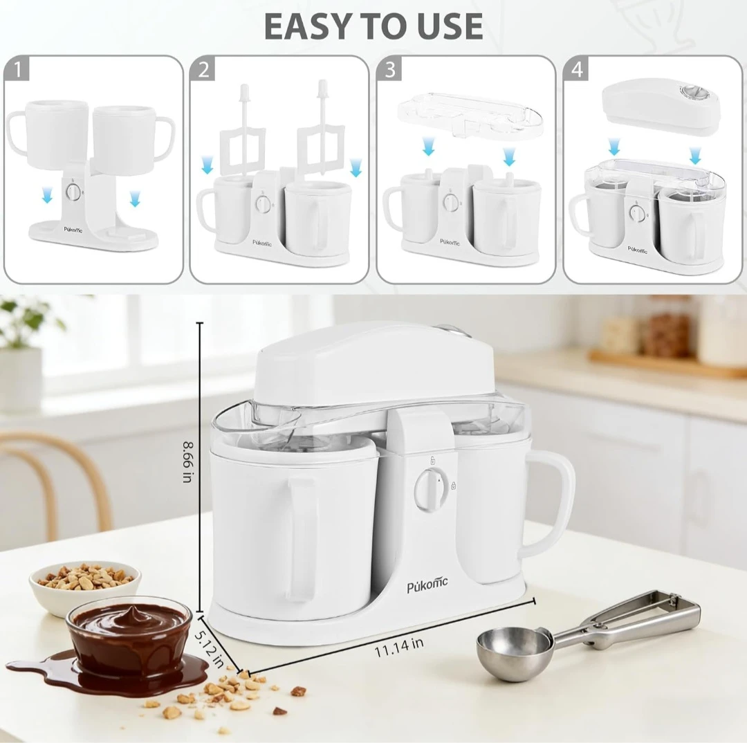 Brand New Pukomc Ice Cream Maker - White - photo 4