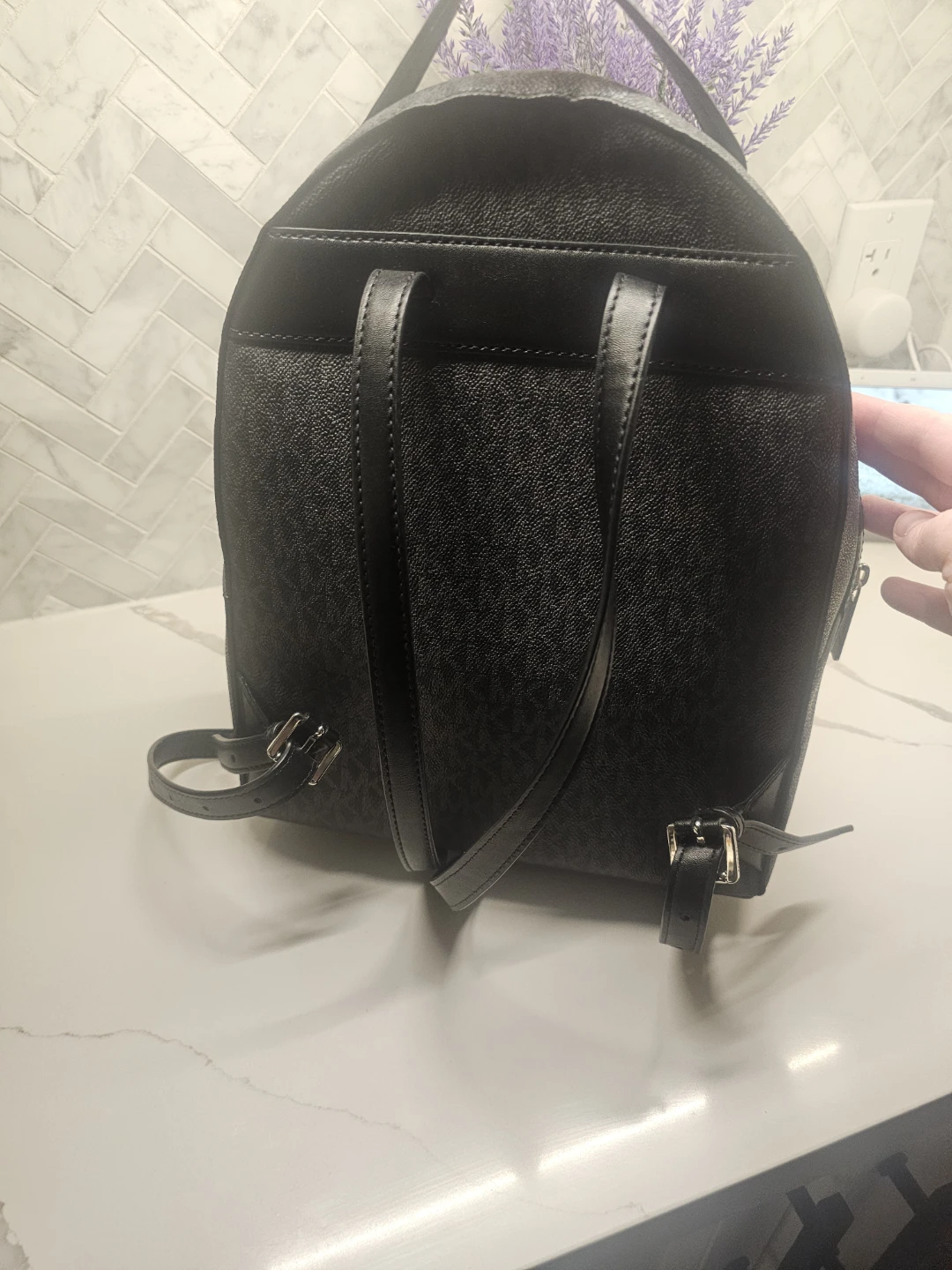 Michael Kors Sheila Medium Signature Logo Backpack - Black - photo 3