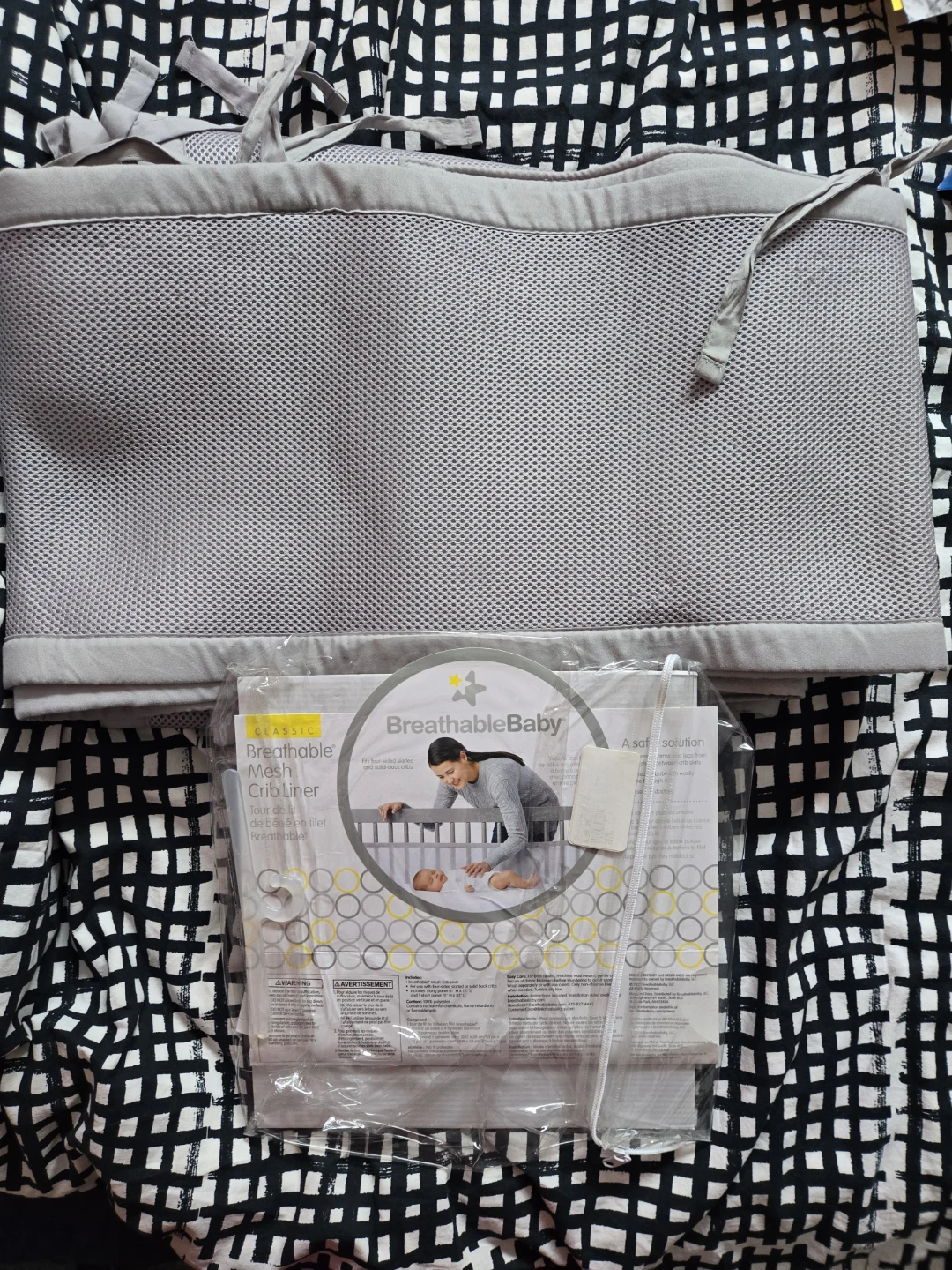 BreathableBaby Classic Mesh Crib Liner - Grey