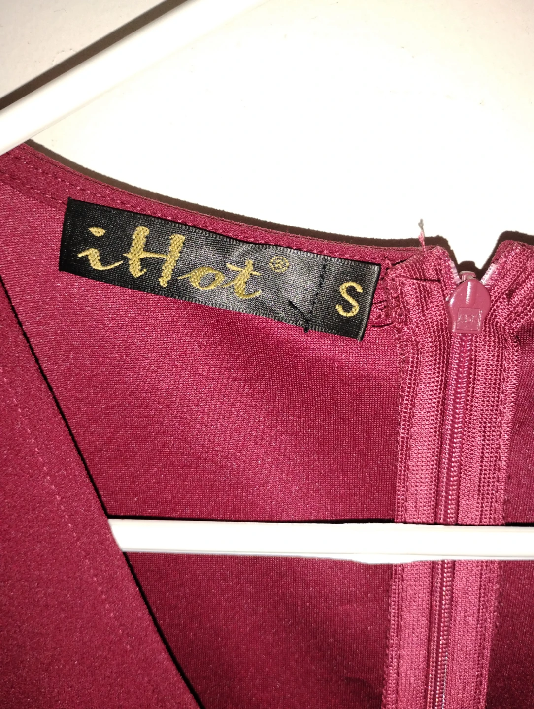 iHot Women's Burgundy Ruffle Sleeve Dress - Size S - photo 2