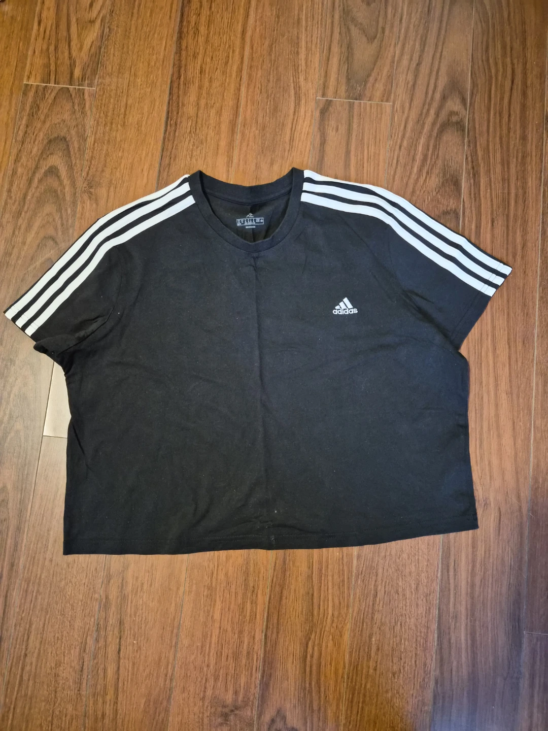 Adidas Black T-Shirt with 3 Stripes