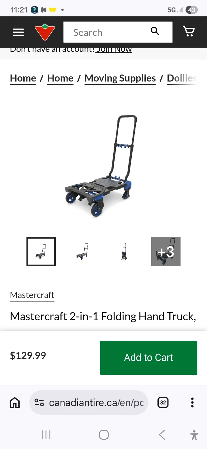 Mastercraft 2-in-1 Folding Hand Truck Dolly - photo 5