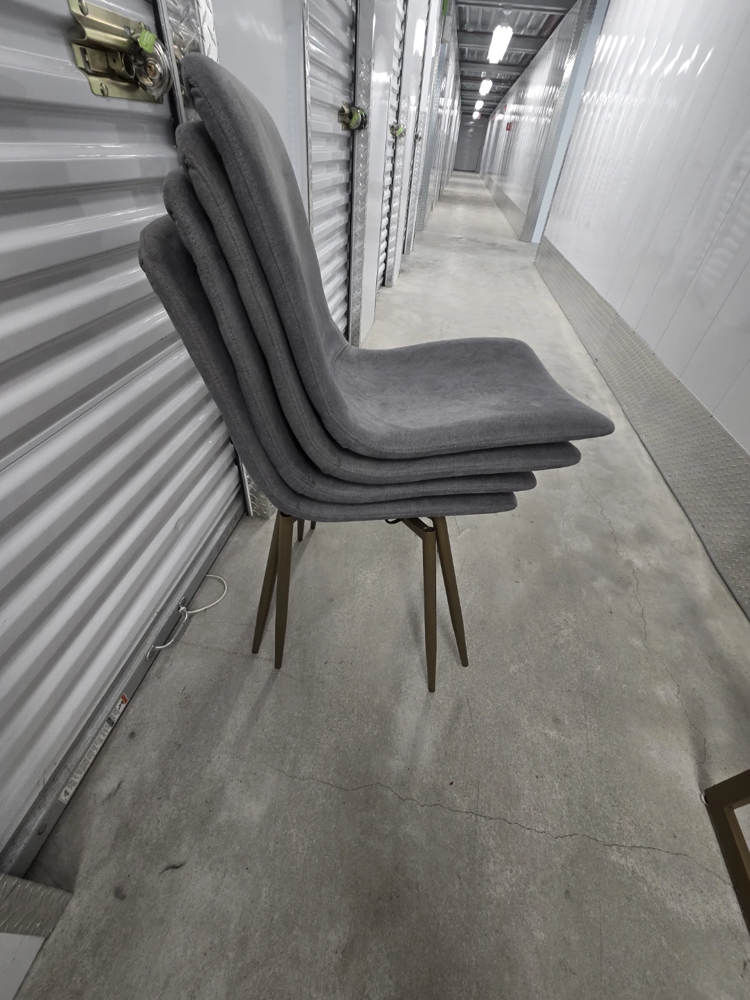 Set of 4 Gray Upholstered Dining Chairs - photo 2