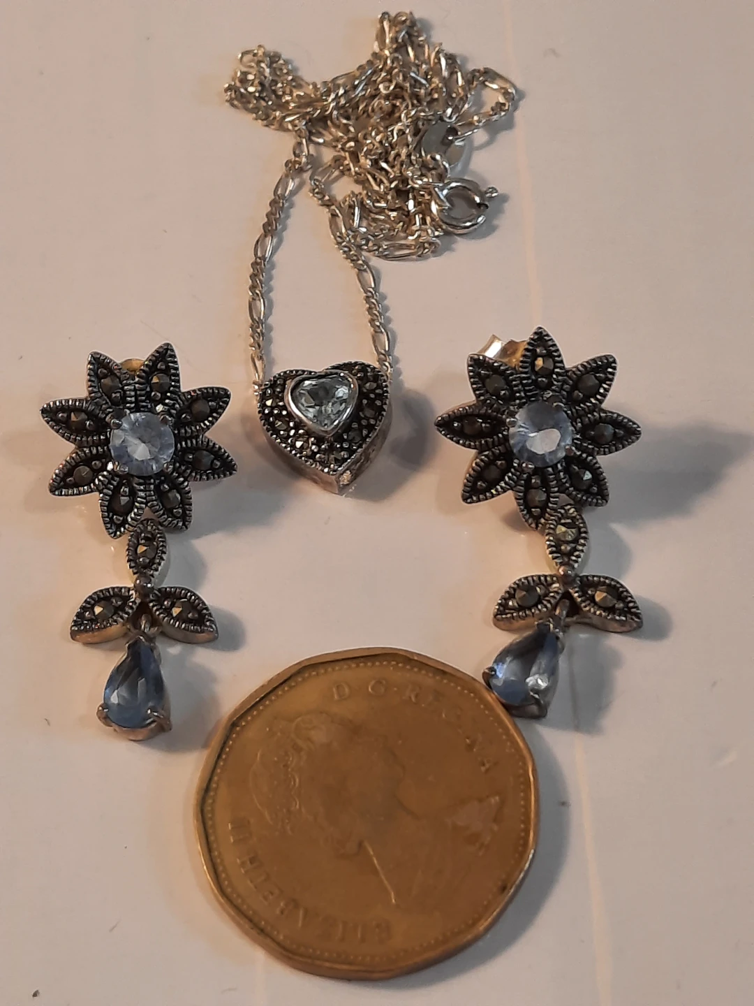 925 silver set,earings neckase ,ring - photo 4