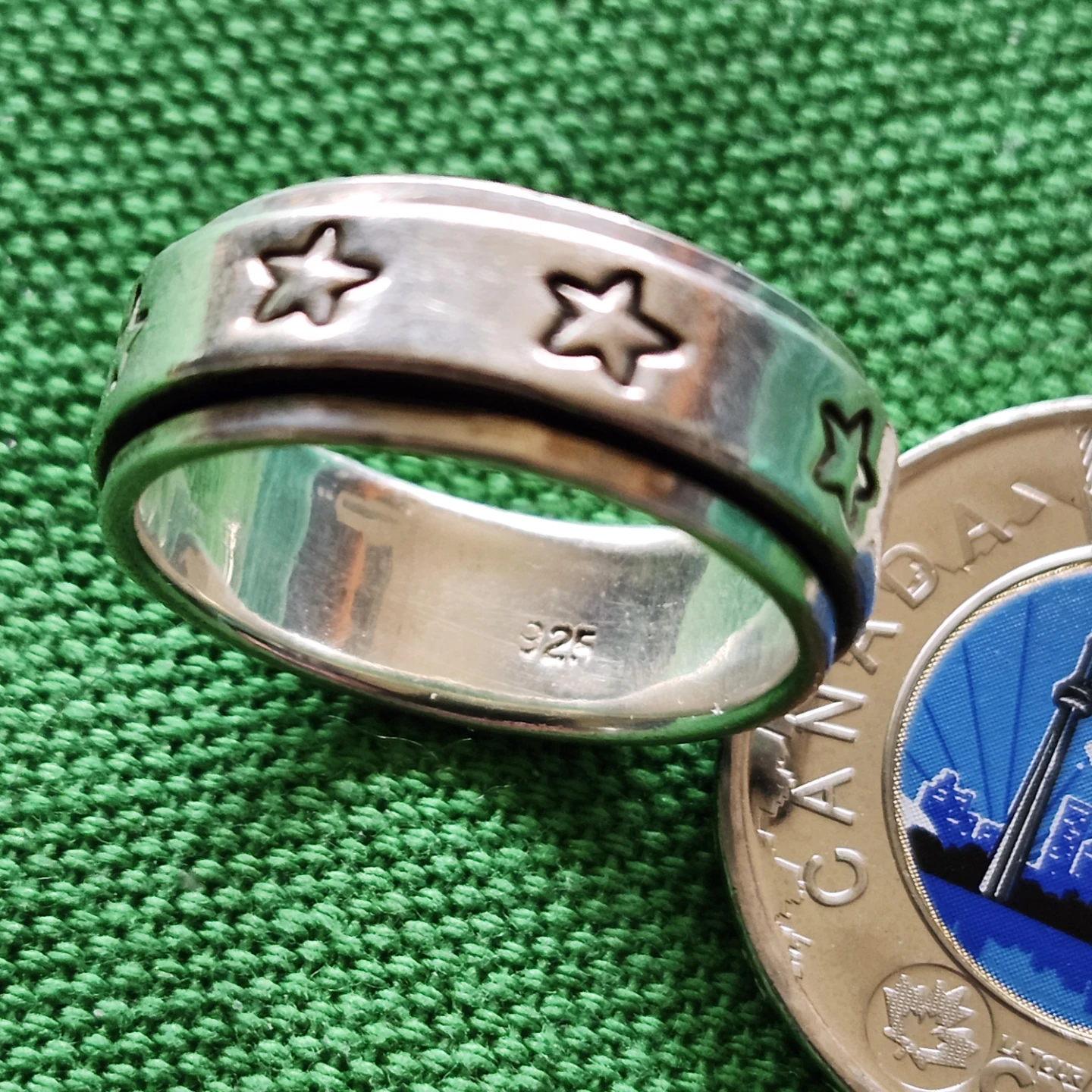 Sterling Silver Star Spinner Ring