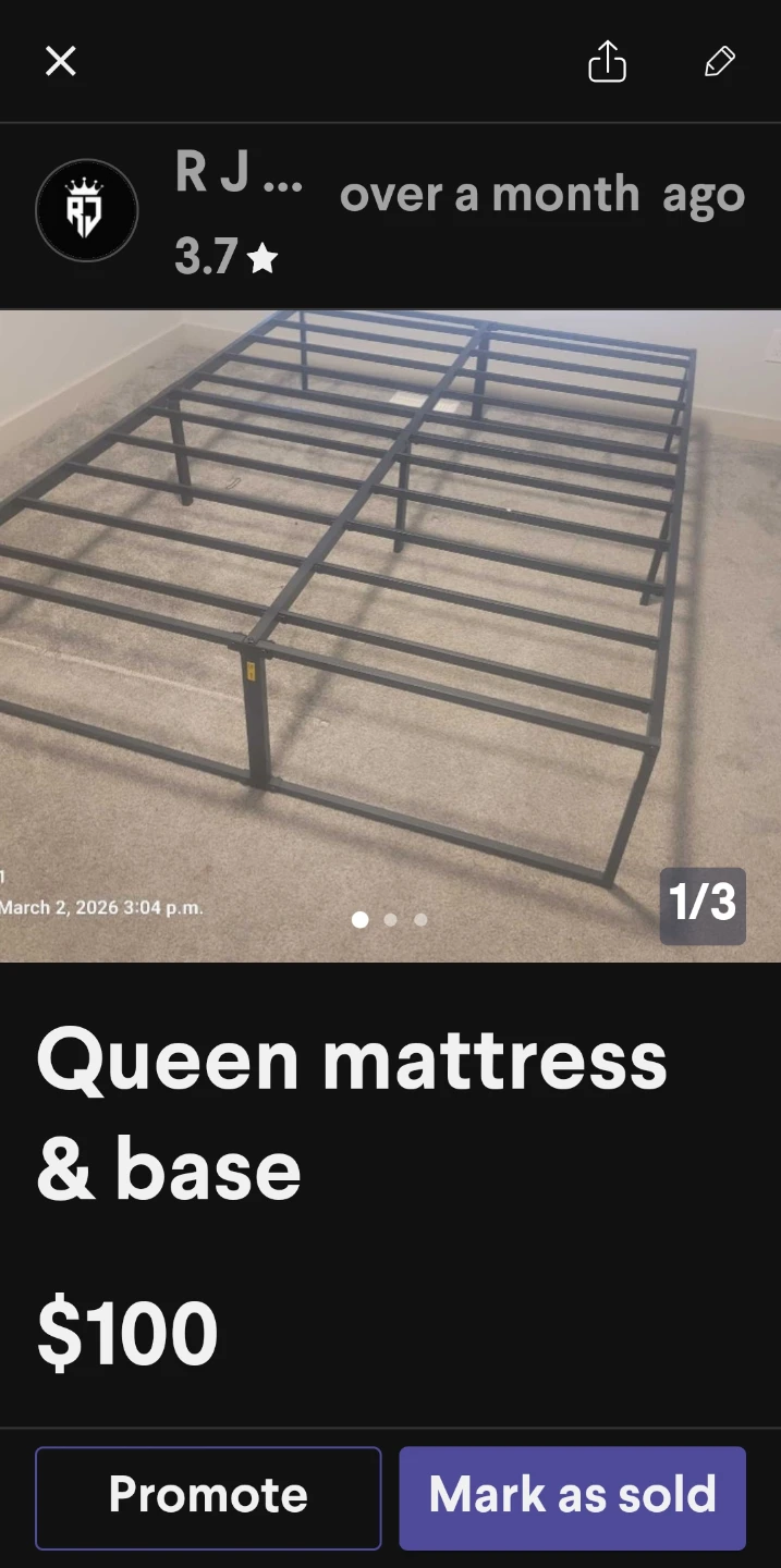 Metal queen frame