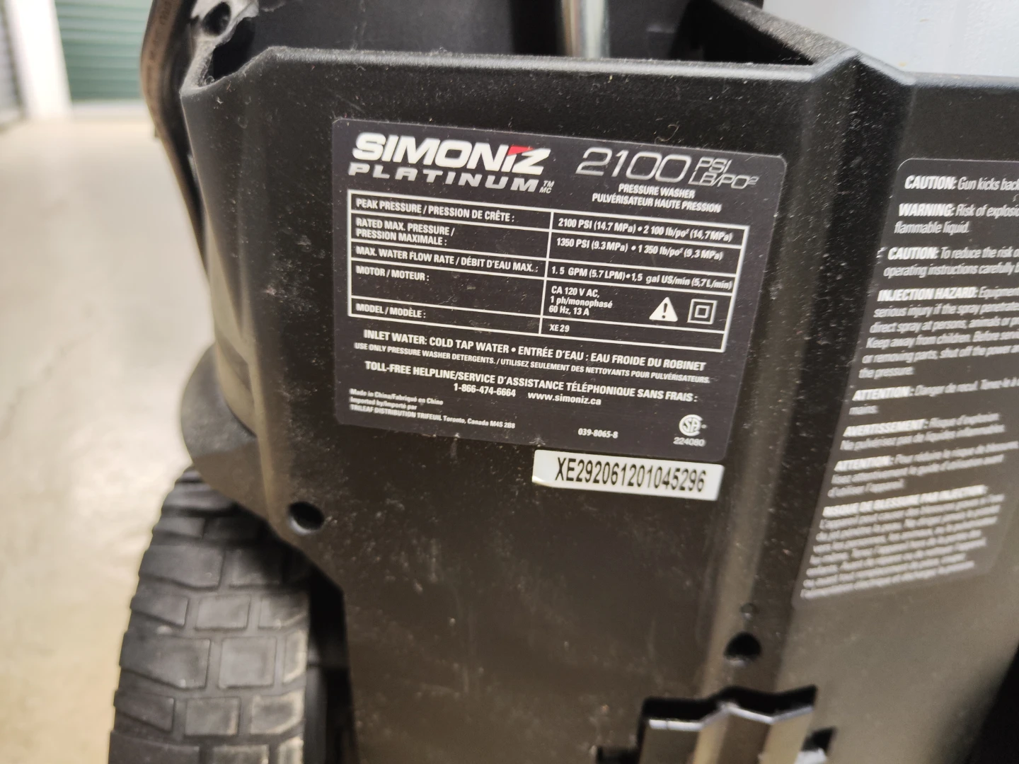 SIMONIZ Platinum 2100 PSI Pressure Washer - photo 5