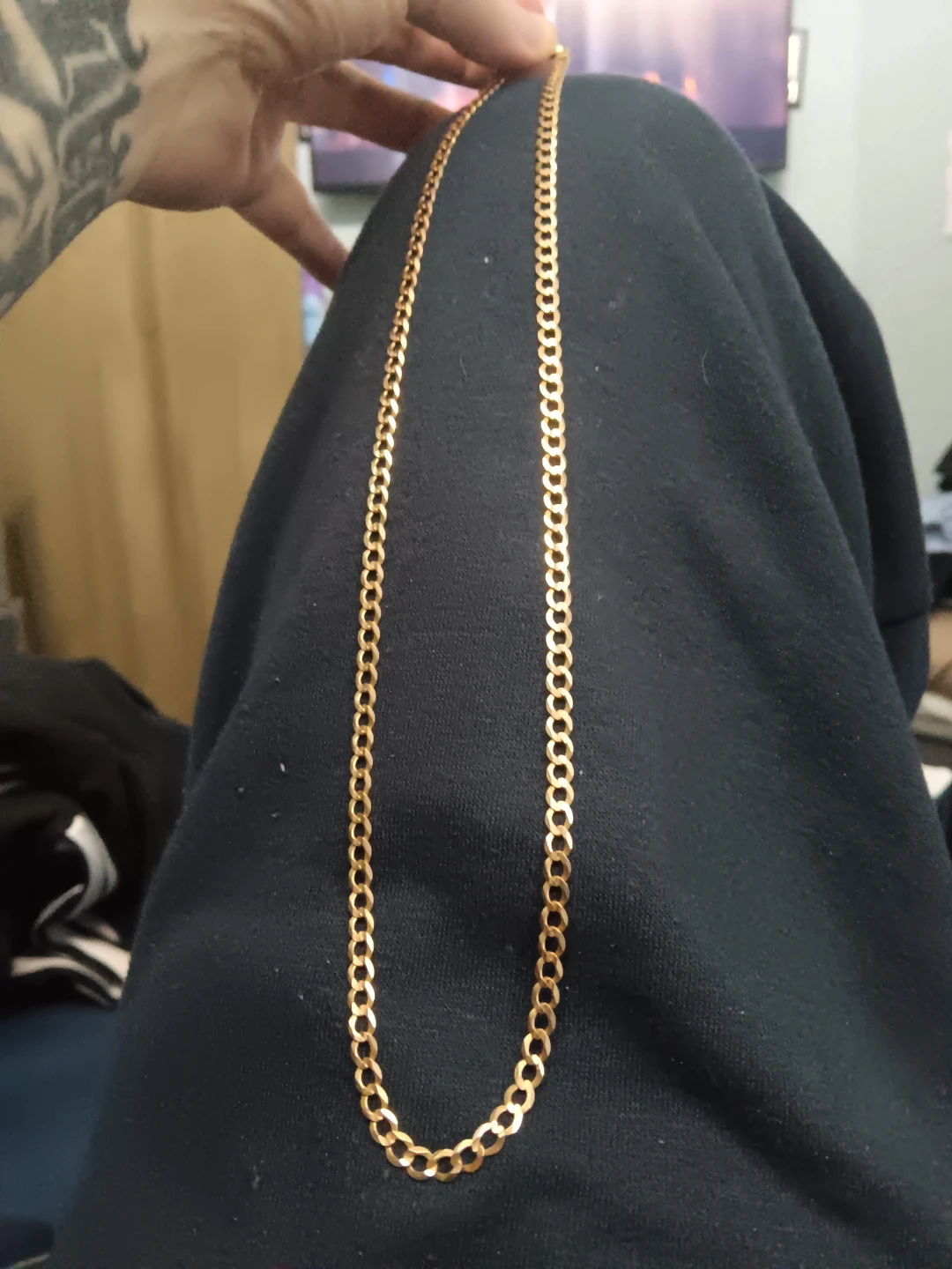 10k gold Cuban link 5mm 22 in h long - photo 2