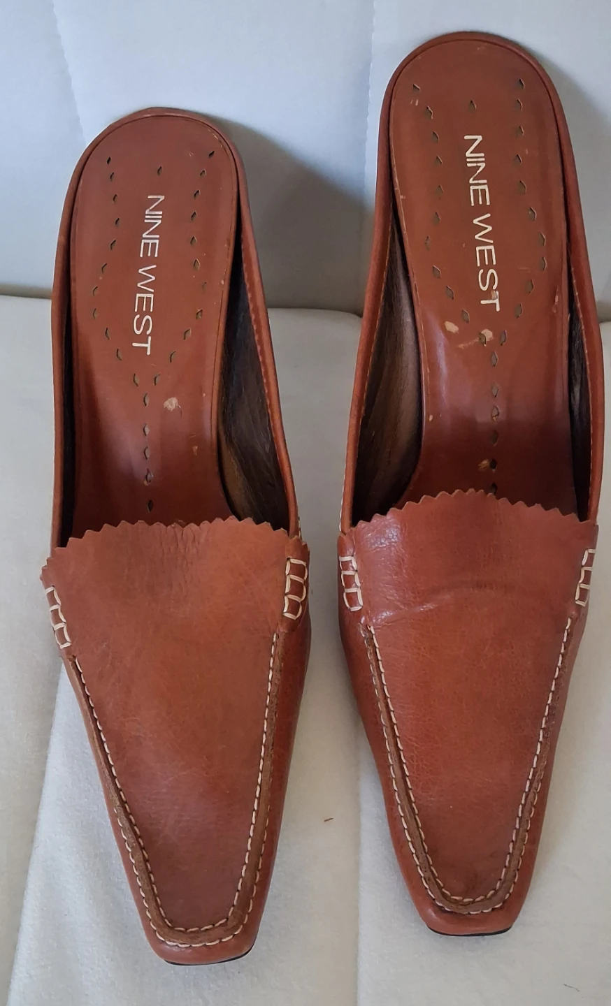 Nine West Brown Leather Mules Women's Heeled Shoes - photo 2