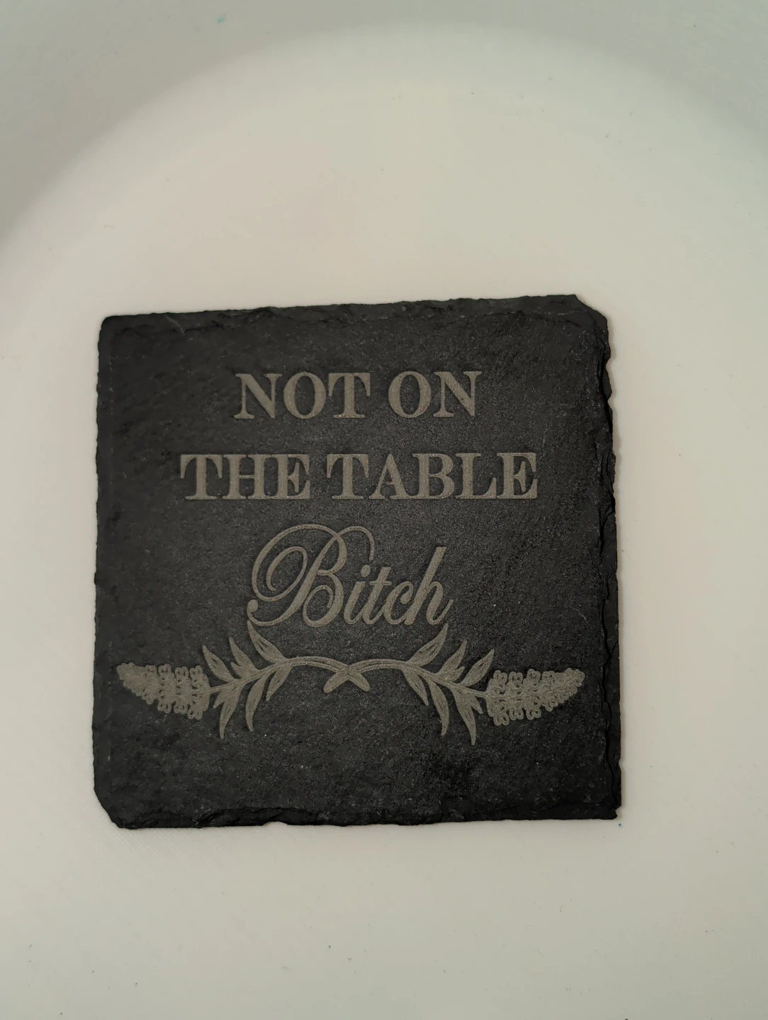 Set of 4 handmade Slate Coasters with Funny Sayings - photo 3