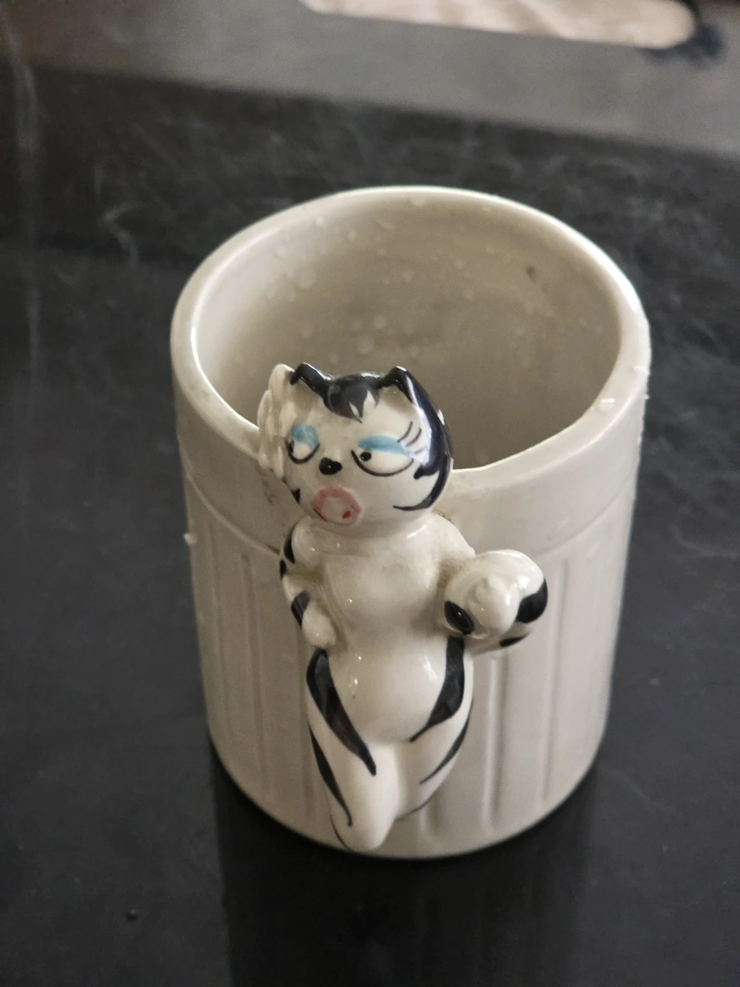 Takahashi Hand Painted Ceramic Mug with Cat Handle