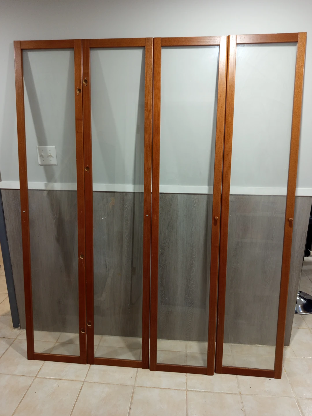 Wooden Framed Glass Doors 4 pieces