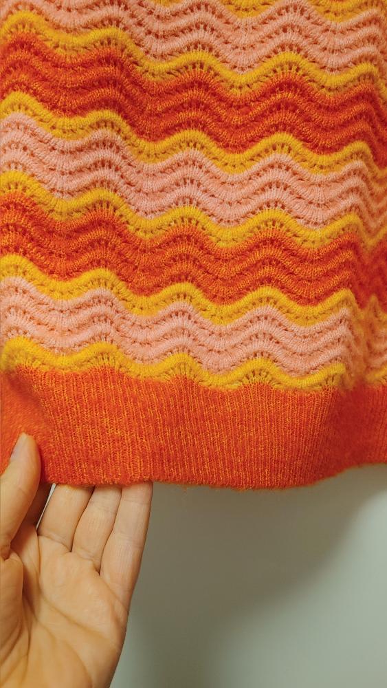 Women's Knit Sweater - Orange/Pink/Yellow - Size S - photo 3