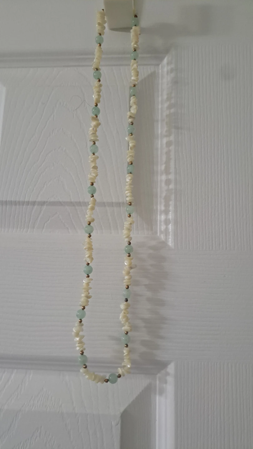 Beaded Necklace - Shell & Jade