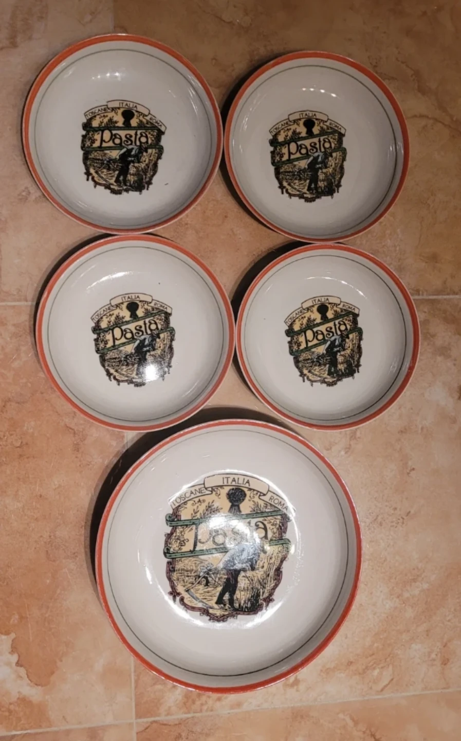 Set of 4 Pasta Plates and a serving dish🌱