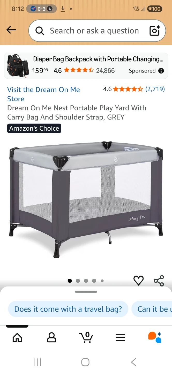 Dream On Me Nest Portable Play Yard - Grey - photo 2