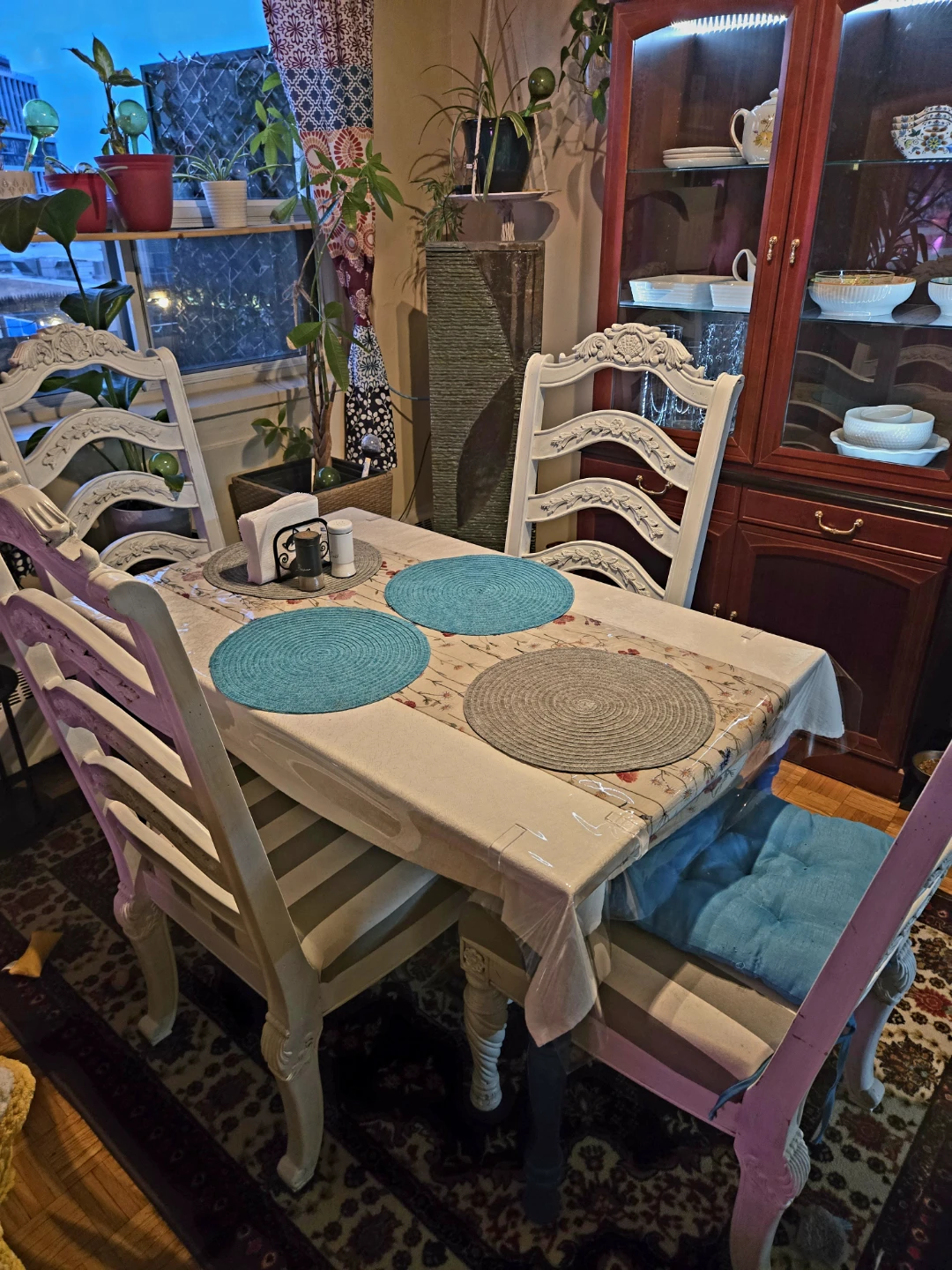 Wooden Dining Table with Drawer