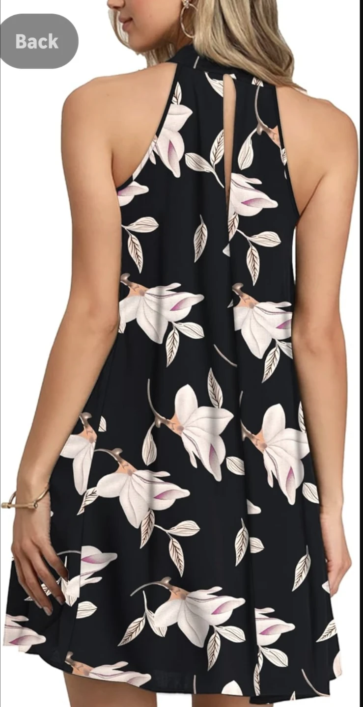 Women's Summer Halter Neck Sleeveless Casual Beach Sundress - photo 2