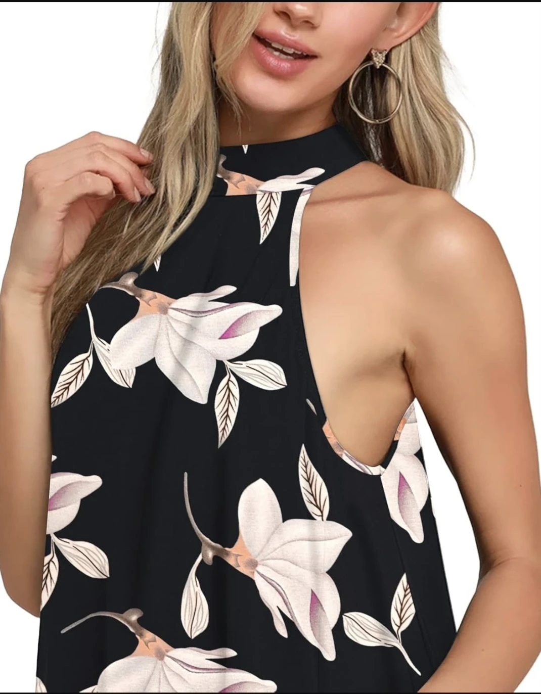 Women's Summer Halter Neck Sleeveless Casual Beach Sundress - photo 3