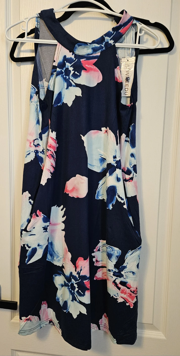 Women's Summer Halter Neck Sleeveless Casual Beach Sundress - photo 4