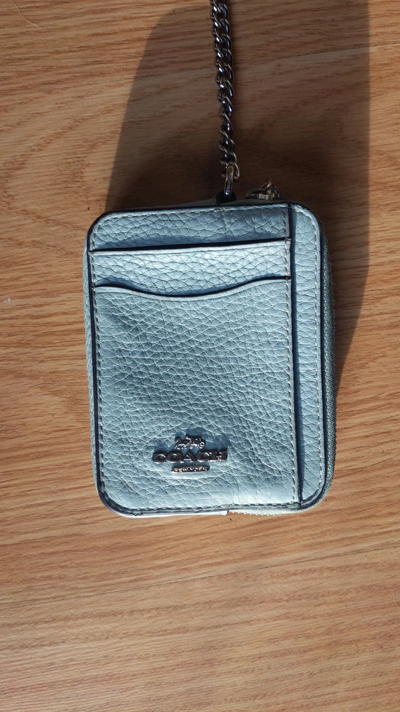 Coach Wallet Card Holder with Zipper and Chain