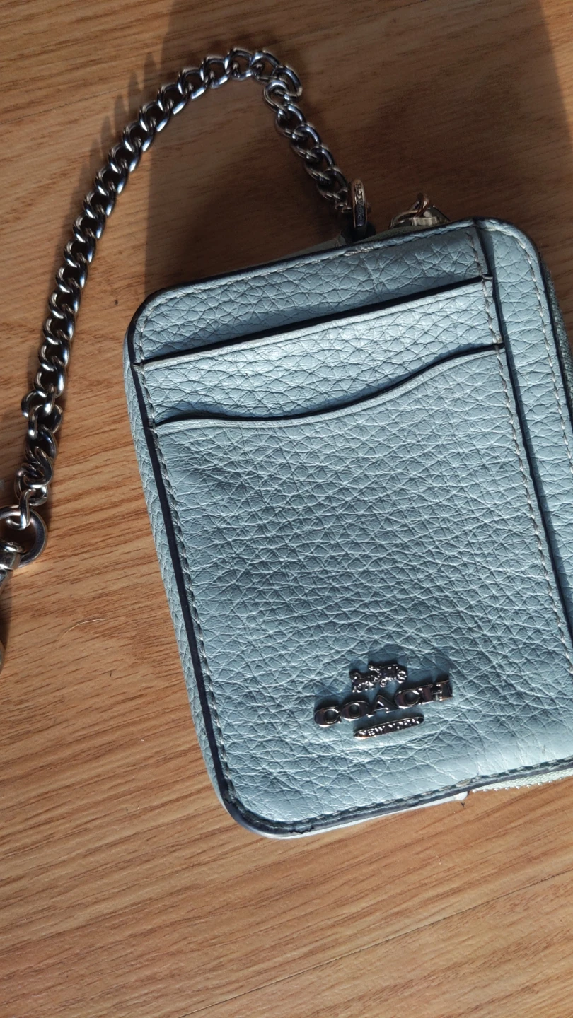Coach Wallet Card Holder with Zipper and Chain - photo 2