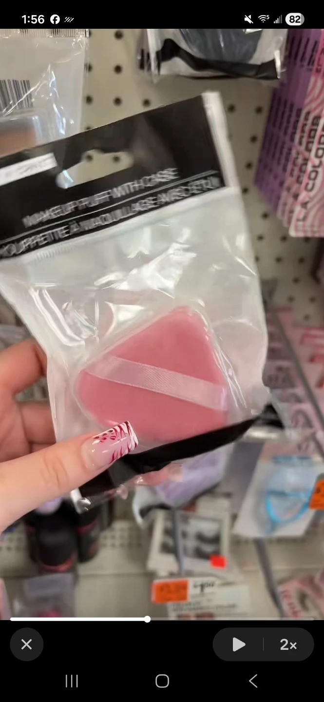 Pink Makeup Puff with Case