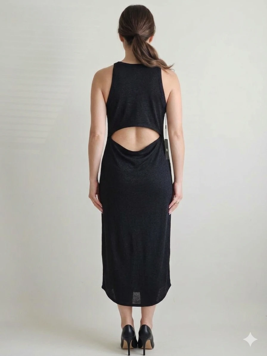 Wilfred Free Black Cutout Maxi Dress Size L