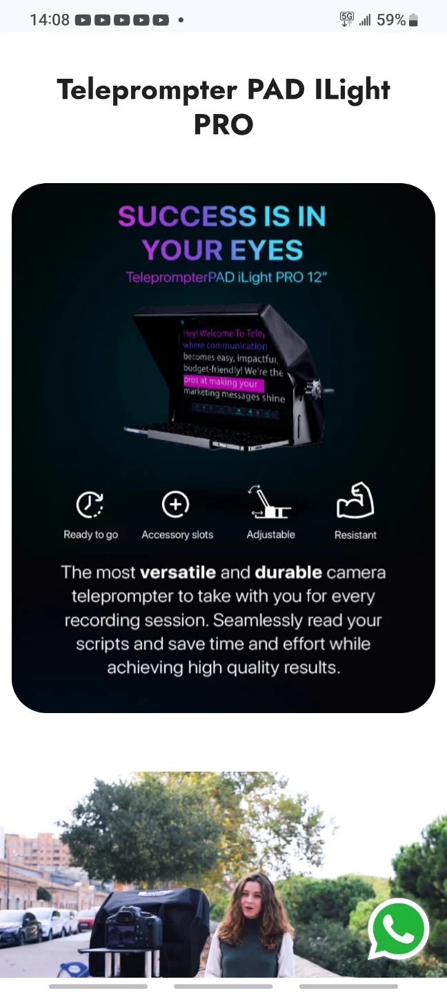 Teleprompter PAD iLight PRO (Made in EU)