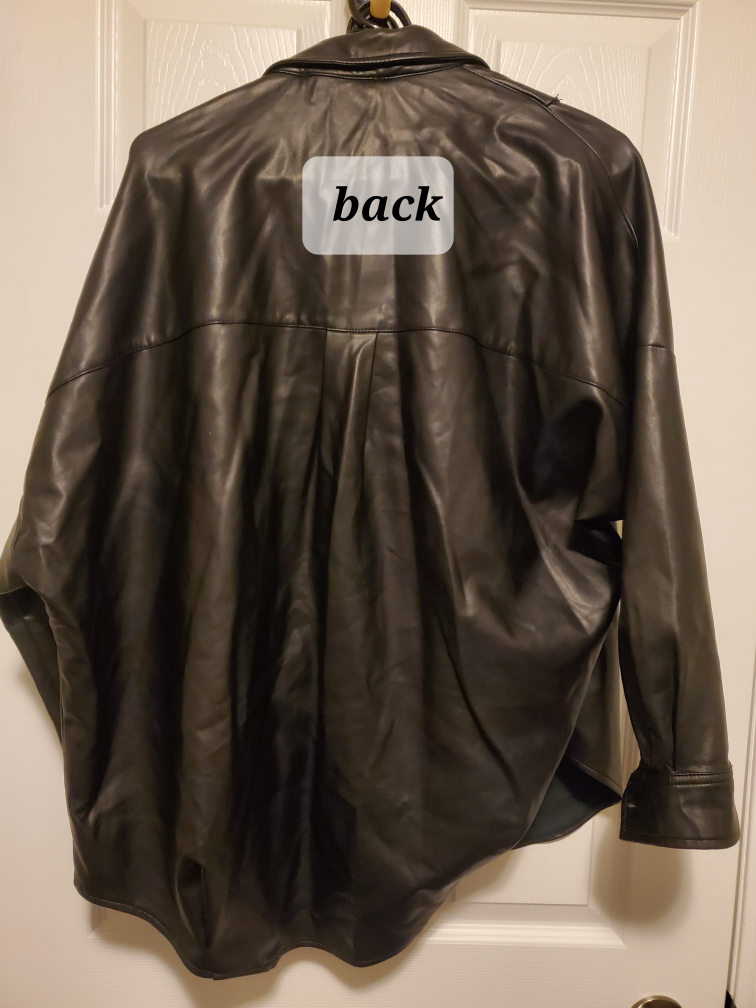 French Connection Faux Leather Oversized Jacket - Size S  🌱 - photo 4