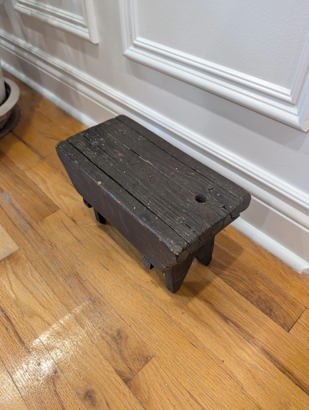 Primitive Wood Cricket Stool or foot bench - photo 3