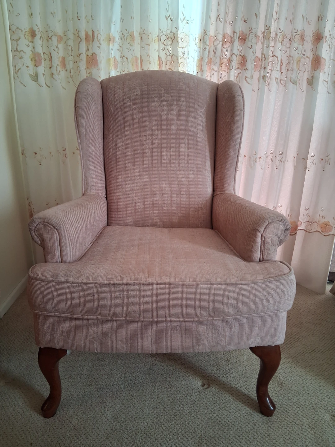 Pink Wingback Armchair