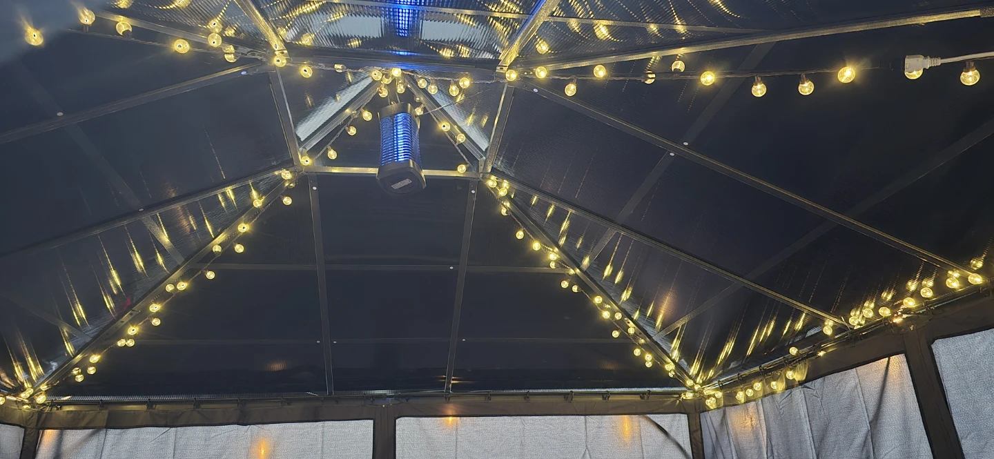 12 x 12 polycarbonate gazebo with netting & privacy panels - photo 5