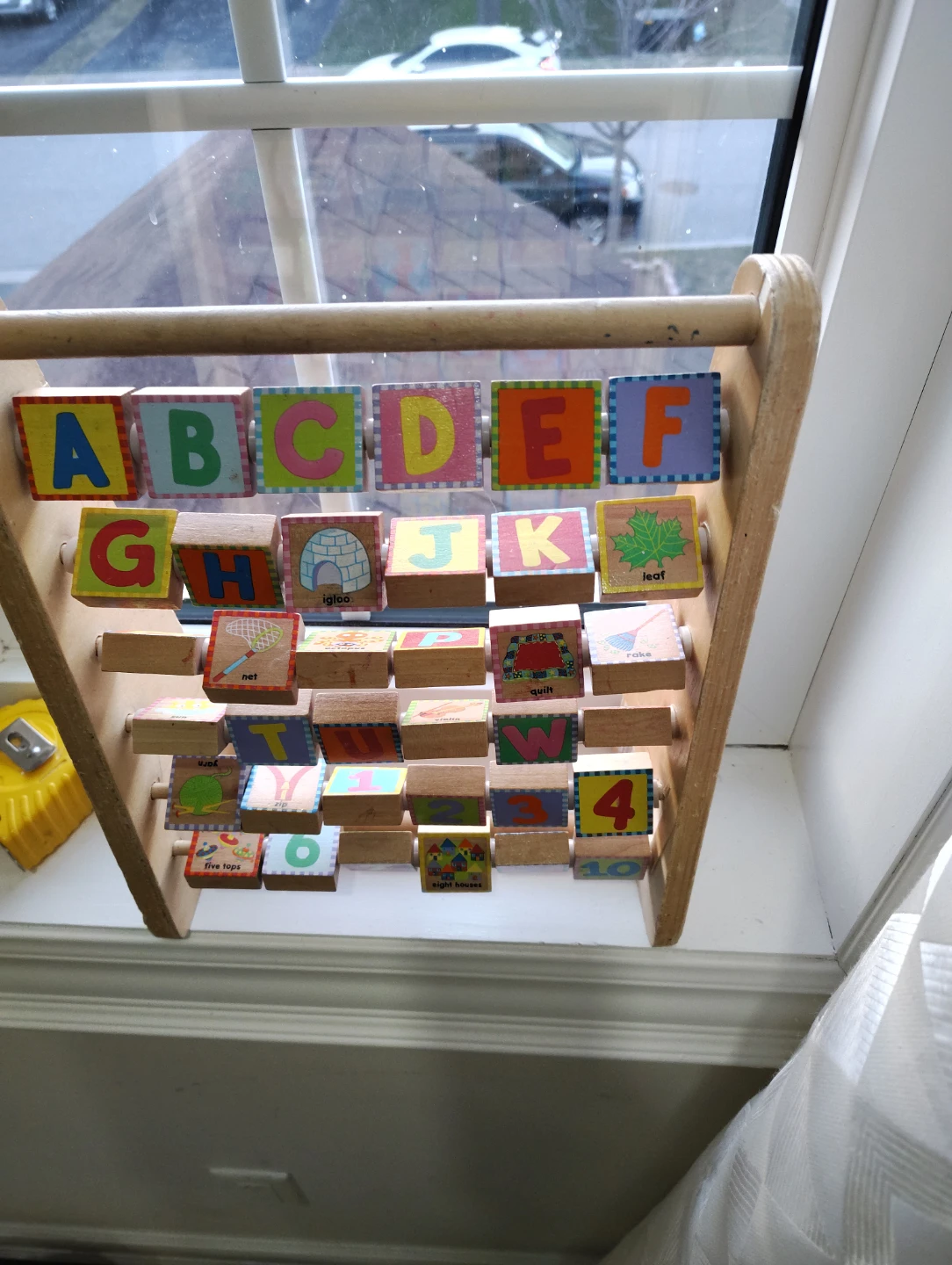 Wooden Alphabet and Number Abacus Learning Toy