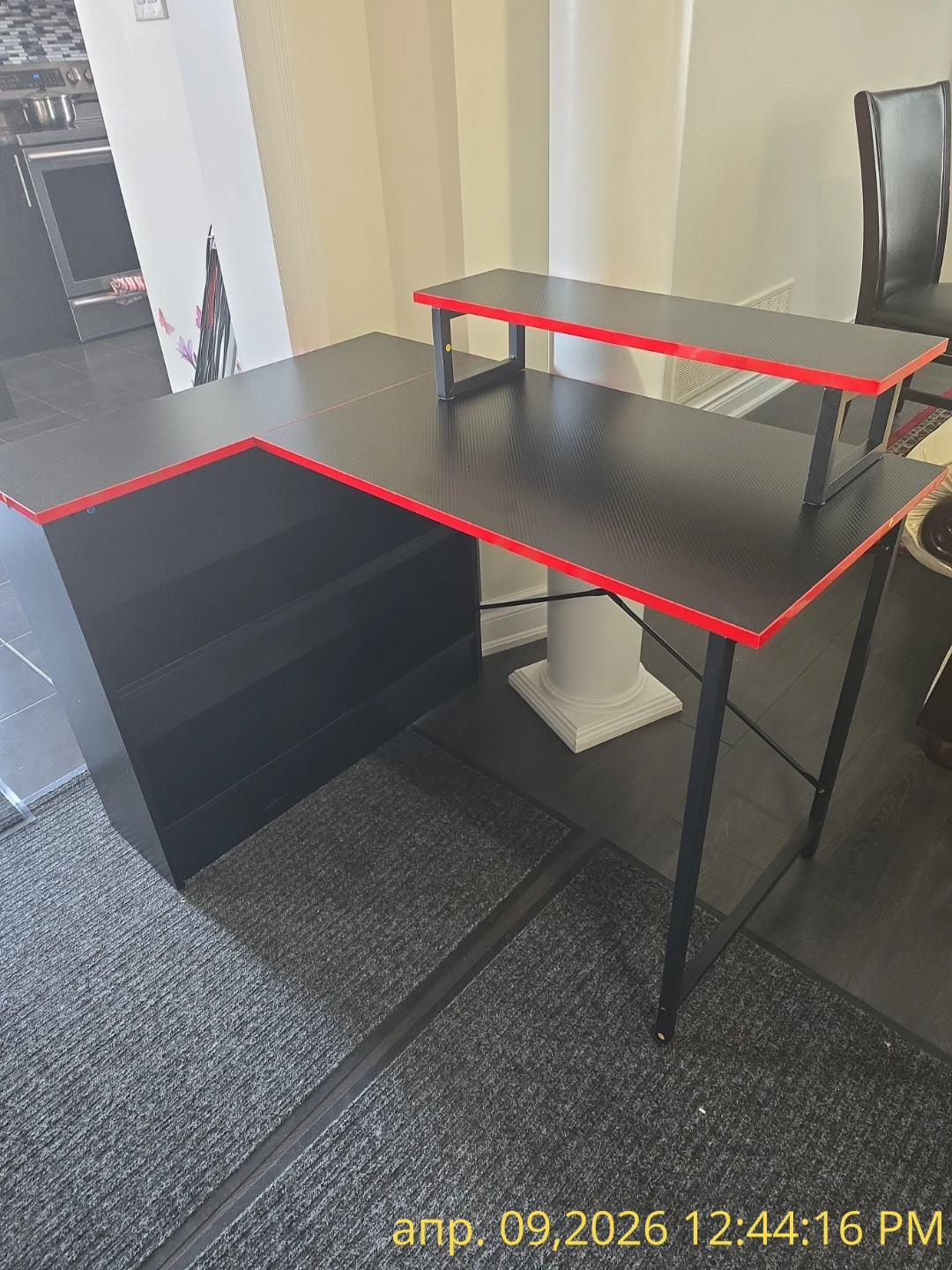 L-Shaped Gaming Desk with Shelf - photo 2