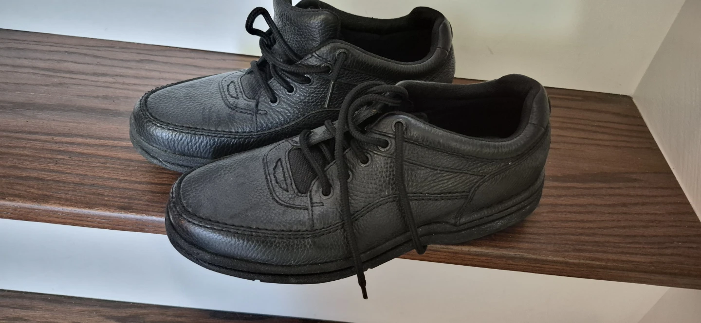 Rockport Men's Black Leather Lace-Up Shoes Size 9 Wide