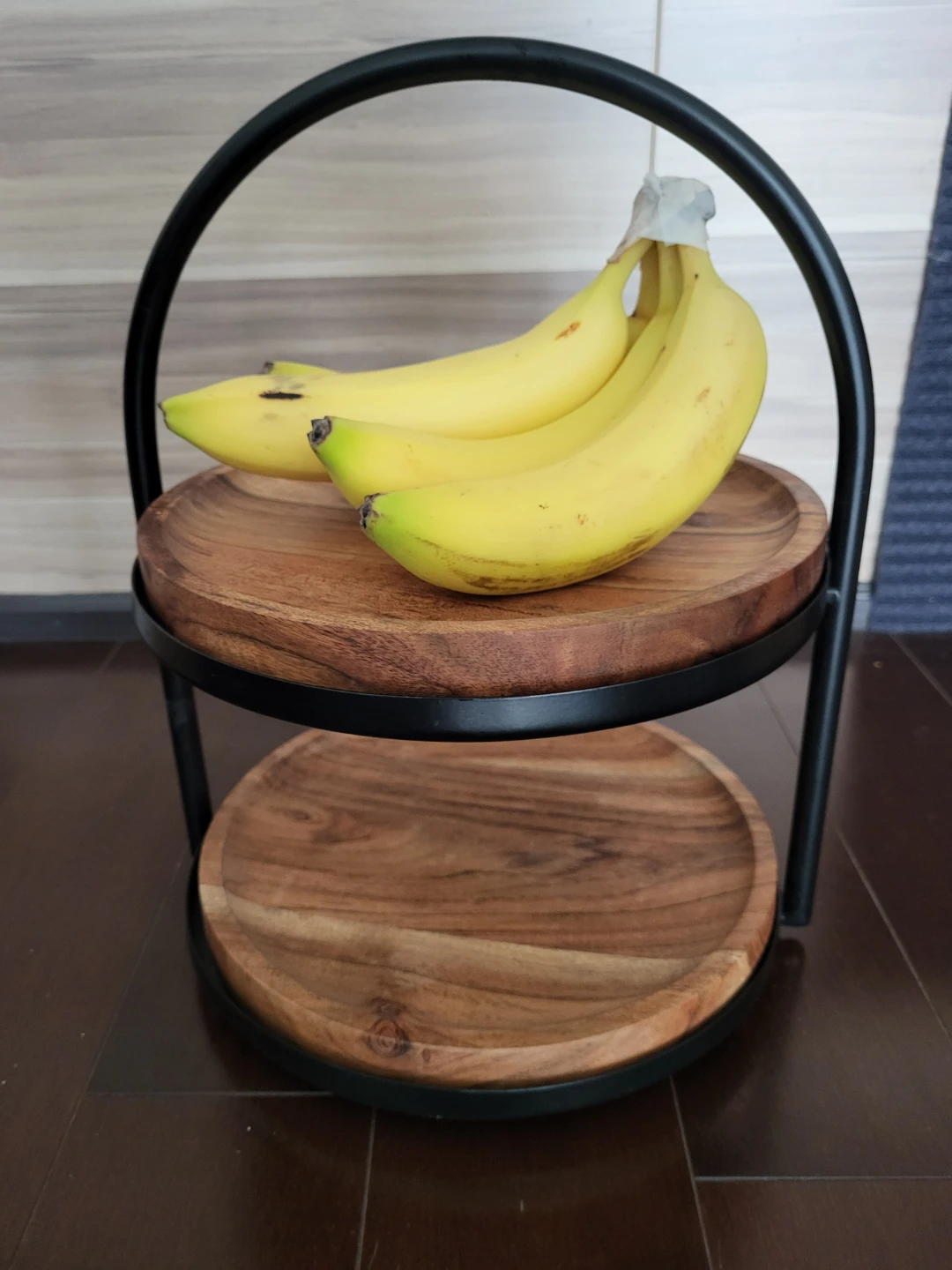 Two-Tier Acacia Wood and Metal Serving Stand - photo 2