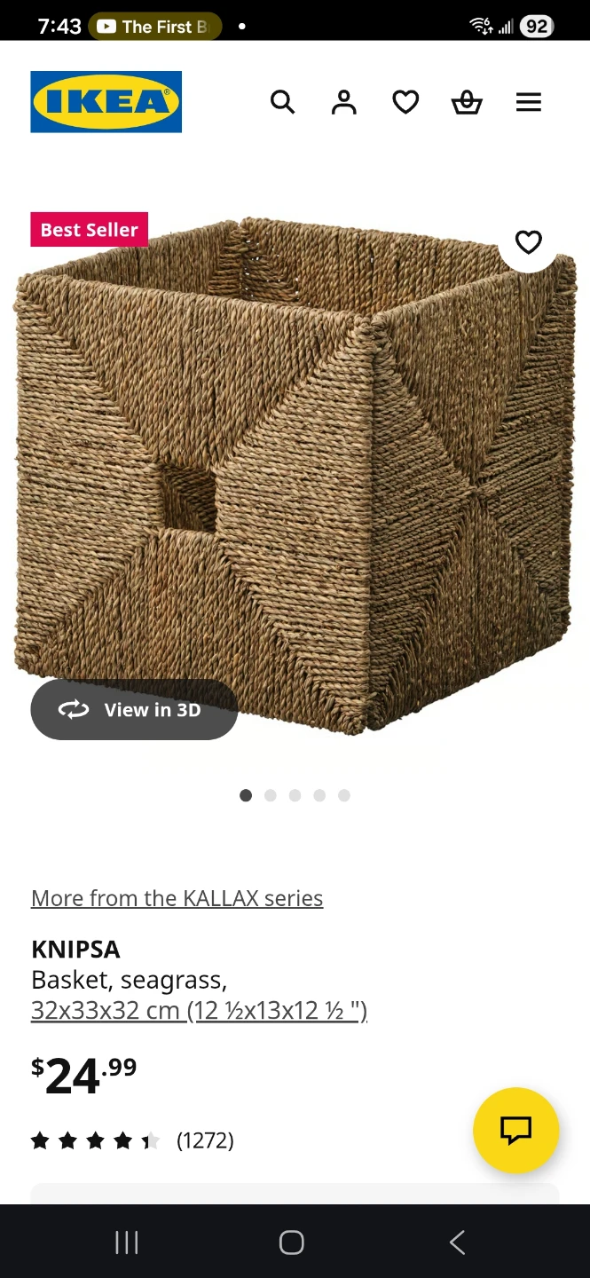 IKEA KNIPSA Seagrass Basket - photo 3